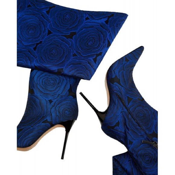 Zara Floral Over the Knee Fabric High Heel Boots - Picture 6 of 8